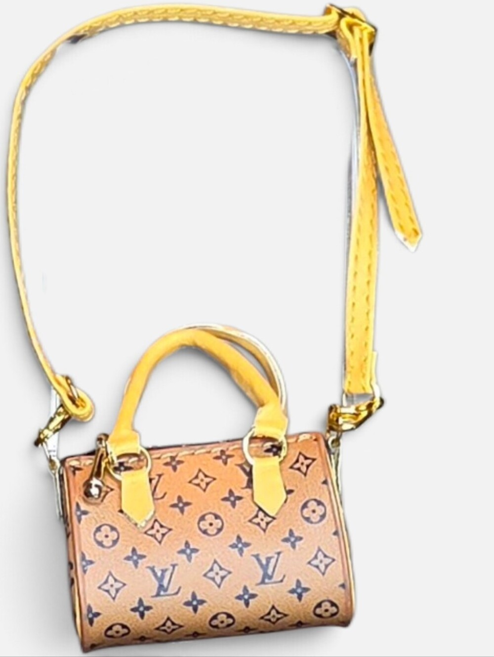 Designer inspired, micro, mini bag charm  Tan And Black - Picture 6 of 6